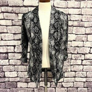 Wearever Black & Gray No Close 3/4 Sleeve Cardigan Sweater Size M